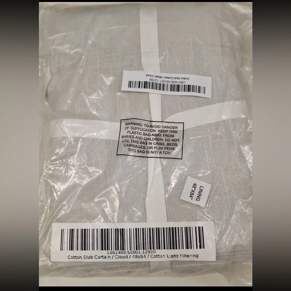 NWOT QUINCE Set Of 2 48x84 Cotton Slub Curtains Cloud 8821